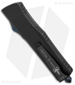 Marfione Custom Combat Troodon Interceptor OTF CF/Blue Ti (3.8" Two-Tone SW) -Blade HQ Shop Marfione Custom Combat Troodon Interceptor CF Blue TT SW BHQ 67592 jr side