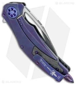 Marfione Custom Matrix-R Flipper Knife Carbon Fiber/Purple Haze (Dark Matter) -Blade HQ Shop Marfione Custom Matrix R CF Purple Haze Dark Matter BHQ 77990 jr side