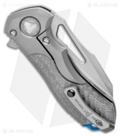 Marfione Custom Protocol Ti Bolster W/ Silvertwill CF Handle. (3" Satin) -Blade HQ Shop Marfione Custom Protocol Ti Bolster w Silvertwill CF Handle 3 SW BHQ 124738 LS Side