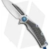 Marfione Custom Super Matrix-R Knife Titanium/Carbon Fiber (3.75" Mirror/CF) -Blade HQ Shop Marfione Custom Super Matrix R MP CF Hand Rubbed Blue Ti BHQ 68377 jr