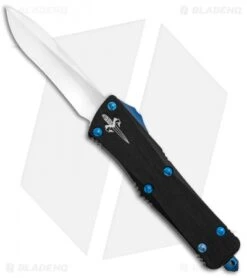 Marfione Custom Troodon OTF Knife Anodized Hefted Alloy W/Blue Ti (3" Mirror)