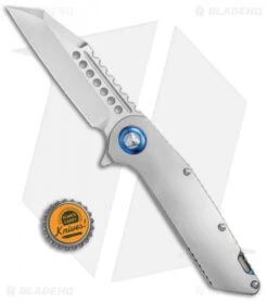 Marfione Custom Warhound Frame Lock Knife Ti W/ Flamed Backspacer (3.75" Satin) -Blade HQ Shop Marfione Custom Warhound Ti Flamed Backspacer BHQ 76597 jr bottlecap