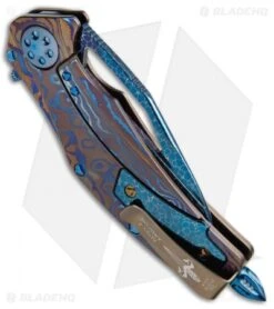 Marfione Custom Mini Matrix R Flipper Knife MokuTi (3.25" Nebula Damascus) -Blade HQ Shop Marfione Matrix R MokuTi Nebula Damascus BHQ 51265 jr side