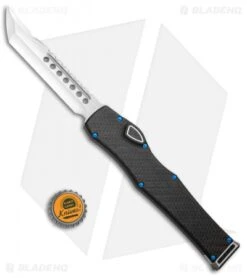 Marfione Custom Halo VI Hellhound Tanto OTF Carbon Fiber/Blue HW (4.4" Mirror) -Blade HQ Shop Marfione custom Halo VI Hellhound Tanto OTF CF Blue HW Mirror BHQ 97557 jr bottlecap
