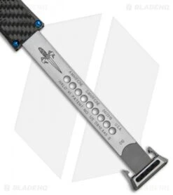 Marfione Custom Halo VI Hellhound Tanto OTF Carbon Fiber/Blue HW (4.4" Mirror) -Blade HQ Shop Marfione custom Halo VI Hellhound Tanto OTF CF Blue HW Mirror BHQ 97557 jr pull