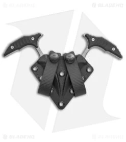 Microtech BEE S/E Wharncliffe Double Push Daggers Black G-10 (2.5" AP Full Serr) -Blade HQ Shop Microtech BEE SS FS Double Push Daggers AP Black G 10 Full Serr BHQ 141921 jr sheath