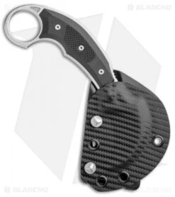 Microtech Bastinelli Iconic Left-Hand Karambit Fixed Blade (Stonewash) 118-10L -Blade HQ Shop Microtech Bastinelli Iconic LH Karambit SW 118 10L BHQ 103567 jr sheath