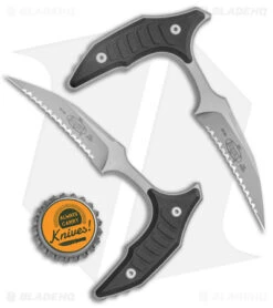 Microtech BEE S/E Wharncliffe Double Push Daggers Black G-10 (2.5" BB Full Serr) -Blade HQ Shop Microtech Bee Double SE Wharncliffe SS BB FS Black G 10 218D 9GTBKS BHQ 141749 jr bottlecap