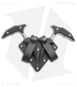 Microtech BEE S/E Wharncliffe Double Push Daggers Black G-10 (2.5" BB Full Serr) -Blade HQ Shop Microtech Bee Double SE Wharncliffe SS BB FS Black G 10 218D 9GTBKS BHQ 141749 jr sheath