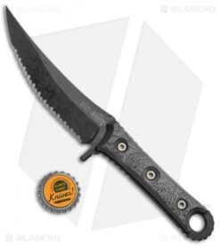 Microtech Borka SBK Fixed Blade Knife Carbon Fiber (5" Black Full Serr) 200-1DLC -Blade HQ Shop Microtech Borka SBK CF Black Full Serr 200 3DLC BHQ 76135 jr bottlecap