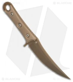 Microtech Borka SBK Fixed Blade Knife Tan G-10 (5" Tan PVD Full Serr) 200-3PVDTN -Blade HQ Shop Microtech Borka SBK Tan G10 Tan PVD full serr BHQ 77775 er side
