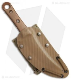 Microtech Borka SBK Fixed Blade Knife Tan G-10 (5" Tan Serr) 200-2PVDTN -Blade HQ Shop Microtech Borka SBK tan G10 tan serr BHQ 74306 er spine