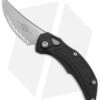 Microtech Brachial Automatic Knife Black Aluminum (3.25" Serrated Stonewash) -Blade HQ Shop Microtech Brachial Auto Black Aluminum Serr SW BHQ 157446 jr