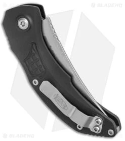 Microtech Brachial Automatic Knife Black Aluminum (3.25" Stonewash) -Blade HQ Shop Microtech Branchial Auto SE STD 268A 10 BHQ 140429 jr side