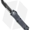 Microtech Combat Troodon Automatic OTF Knife Tanto Gray (3.8" Black Serr) -Blade HQ Shop Microtech Combat Troodon Auto OTF Tanto Gray Black Serr 144 2GY BHQ 98225 jr 1