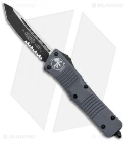 Microtech Combat Troodon Automatic OTF Knife Tanto Gray (3.8" Black Serr)