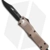 Microtech Combat Troodon Bowie OTF Knife Tan (3.8" Black) 146-1TA -Blade HQ Shop Microtech Combat Troodon Bowie tan black BHQ 71439 er