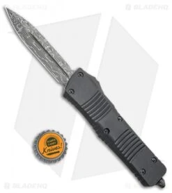 Microtech Signature Series Combat Troodon D/E OTF Knife Black (3.8" Damascus) -Blade HQ Shop Microtech Combat Troodon D E OTF Knife Black Damascus 142 16S BHQ 107989 kp bottlecap jr