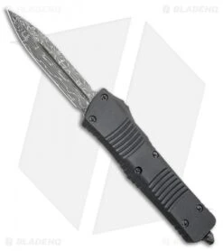 Microtech Signature Series Combat Troodon D/E OTF Knife Black (3.8" Damascus)