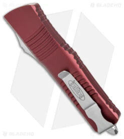 Microtech Combat Troodon D/E OTF Knife Maroon (3.8" Stonewash Serr) 142-11MR -Blade HQ Shop Microtech Combat Troodon DE Auto Merlot SW Serr BHQ 157449 jr side