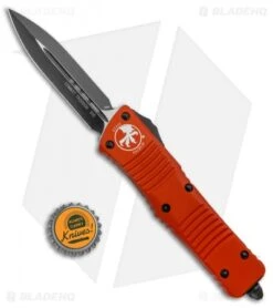 Microtech Combat Troodon D/E OTF Automatic Knife Orange (3.8" Black) 142-1OR -Blade HQ Shop Microtech Combat Troodon DE Auto Orange Black 142 1OR BHQ 28682 jr bottlecap