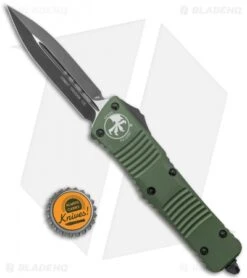 Microtech Combat Troodon D/E OTF Automatic Knife Green (3.8" Two-Tone) 142-1OD -Blade HQ Shop Microtech Combat Troodon DE OTF Auto Green TT 142 1OD BHQ 25835 jr bottlecap
