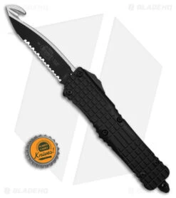 Microtech Combat Troodon Frag HS Rescue OTF Automatic Knife Black (4" Two-Tone) -Blade HQ Shop Microtech Combat Troodon Frag HS Rescue OTF AK Black 4in Two Tone BHQ 179322 td size