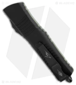 Microtech Combat Troodon Hellhound Razor OTF Auto Jade Green/Black (4" Black) -Blade HQ Shop Microtech Combat Troodon Hellhound Razor OTF AK Jade Green Black 4in Black BHQ 182151 td side