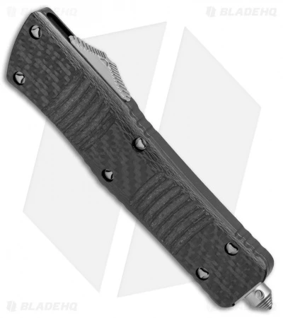 Microtech Combat Troodon Hellhound Tanto OTF Knife CF (3.8" Stonewash) 4 Microtech Combat Troodon Hellhound Tanto OTF Knife CF (3.8" Stonewash) - Image 2