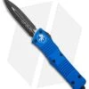 Microtech Combat Troodon D/E OTF Automatic Knife Blue (3.8" Black) 142-1BL -Blade HQ Shop Microtech Combat Troodon OTF Auto Blue Dagger 142 1BL BHQ 10343 ns