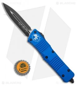 Microtech Combat Troodon D/E OTF Automatic Knife Blue (3.8" Black) 142-1BL -Blade HQ Shop Microtech Combat Troodon OTF Auto Blue Dagger 142 1BL BHQ 10343 ns bottlecap