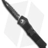 Microtech Tactical Combat Troodon OTF Dagger Knife (3.8" Black Full Serr) 142-3T -Blade HQ Shop Microtech Combat Troodon OTF DE Dagger Black Full Serr BHQ 6422 jr