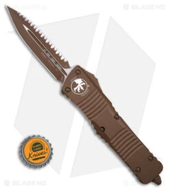 Microtech Combat Troodon D/E OTF Dagger Automatic Knife (3.8" Full Serr)142-3CTA -Blade HQ Shop Microtech Combat Troodon OTF Dagger AK 3in Full Serr BHQ 174877 td size