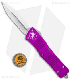 Microtech Combat Troodon D/E OTF Automatic Knife Violet (3.8" Stonewash) -Blade HQ Shop Microtech Combat Troodon OTF Dagger Violet SW 142 10VI BHQ 98055 jr bottlecap