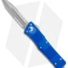 Microtech Combat Troodon OTF Knife D/E Dagge Blue (3.8" Stonewash Serr) 142-11BL