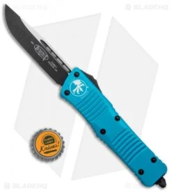 Microtech Combat Troodon S/E OTF Automatic Knife Turquoise (3.8" Black) -Blade HQ Shop Microtech Combat Troodon SE OTF Auto Turquoise Black 143 1TQ BHQ 97174 jr bottlecap 1