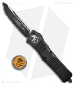 Microtech Combat Troodon T/E Automatic OTF Knife (3.8" Black) 144-1T -Blade HQ Shop Microtech Combat Troodon TE Auto Black 144 1T BHQ 7757 jr bottlecap