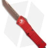 Microtech Combat Troodon T/E OTF Auto Knife Red Al (3.8" Bronze Apocalyptic) -Blade HQ Shop Microtech Combat Troodon TE OTF AK Red 3in Bronze Apocalyptic BHQ 176127 td