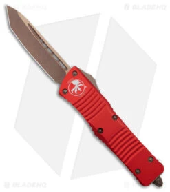 Microtech Combat Troodon T/E OTF Auto Knife Red Al (3.8" Bronze Apocalyptic)