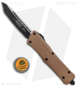 Microtech Combat Troodon T/E OTF Automatic Knife Tan G-10 (3.8" Black) -Blade HQ Shop Microtech Combat Troodon TE OTF Auto Tan G 10 Black 144 1GTTA BHQ 91963 jr bottlecap