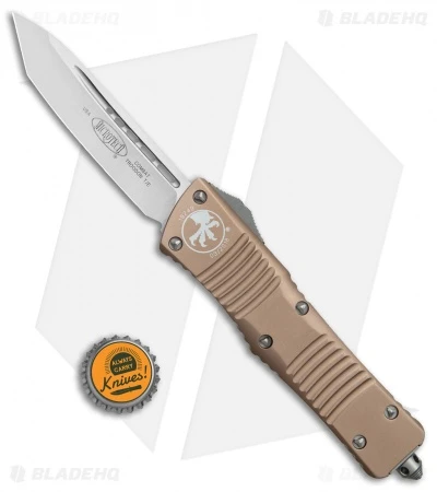 Microtech Combat Troodon T/E Automatic OTF Knife Tan (3.8" Satin) 6 Microtech Combat Troodon T/E Automatic OTF Knife Tan (3.8" Satin) - Image 4