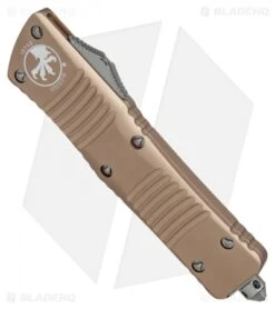 Microtech Combat Troodon T/E Automatic OTF Knife Tan (3.8" Satin) 8 Microtech Combat Troodon T/E Automatic OTF Knife Tan (3.8" Satin) -Blade HQ Shop Microtech Combat Troodon TE Tan satin BHQ 83063 er spine