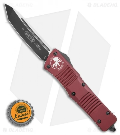 Microtech Combat Troodon Tanto OTF Automatic Knife Merlot Red (3.8" Black) 6 Microtech Combat Troodon Tanto OTF Automatic Knife Merlot Red (3.8" Black) - Image 4