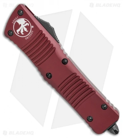 Microtech Combat Troodon Tanto OTF Automatic Knife Merlot Red (3.8" Black) 5 Microtech Combat Troodon Tanto OTF Automatic Knife Merlot Red (3.8" Black) - Image 3