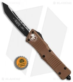 Microtech Combat Troodon T/E Automatic OTF Knife Tan (3.8" Black) 144-1TA -Blade HQ Shop Microtech Combat Troodon Tanto Tan Two Tone BHQ 88777 er bottlecap jr