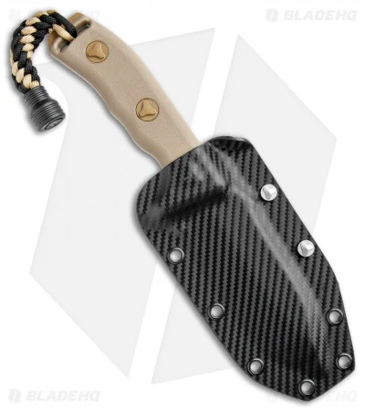 Microtech Currahee Tanto Knife Fixed Blade (4.5" Tan Plain) 103-1TA 5 Microtech Currahee Tanto Knife Fixed Blade (4.5" Tan Plain) 103-1TA - Image 3
