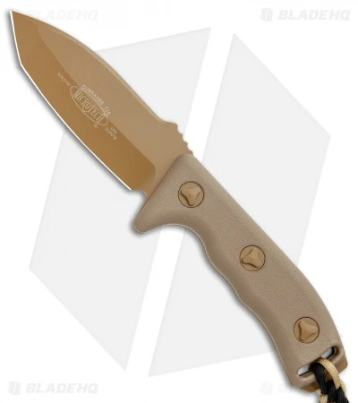 Microtech Currahee Tanto Knife Fixed Blade (4.5" Tan Plain) 103-1TA 3 Microtech Currahee Tanto Knife Fixed Blade (4.5" Tan Plain) 103-1TA