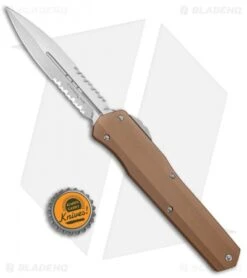 Microtech Cypher D/E OTF Automatic Knife Smooth Tan (4" Stonewash Serr) 9 Microtech Cypher D/E OTF Automatic Knife Smooth Tan (4" Stonewash Serr) -Blade HQ Shop Microtech Cypher DE OTF Auto Smooth Tan SW Serr 242S 11TA BHQ 83880 jr bottlecap 1