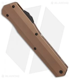 Microtech Cypher D/E OTF Automatic Knife Smooth Tan (4" Black Full Serr) 8 Microtech Cypher D/E OTF Automatic Knife Smooth Tan (4" Black Full Serr) -Blade HQ Shop Microtech Cypher DE Smooth Tan Black Full Serr BHQ 87576 er spine