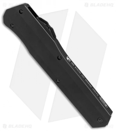 Microtech Cypher D/E OTF Auto Knife Smooth Tactical (4" Black Full Serr) 3 Microtech Cypher D/E OTF Auto Knife Smooth Tactical (4" Black Full Serr) - Image 2